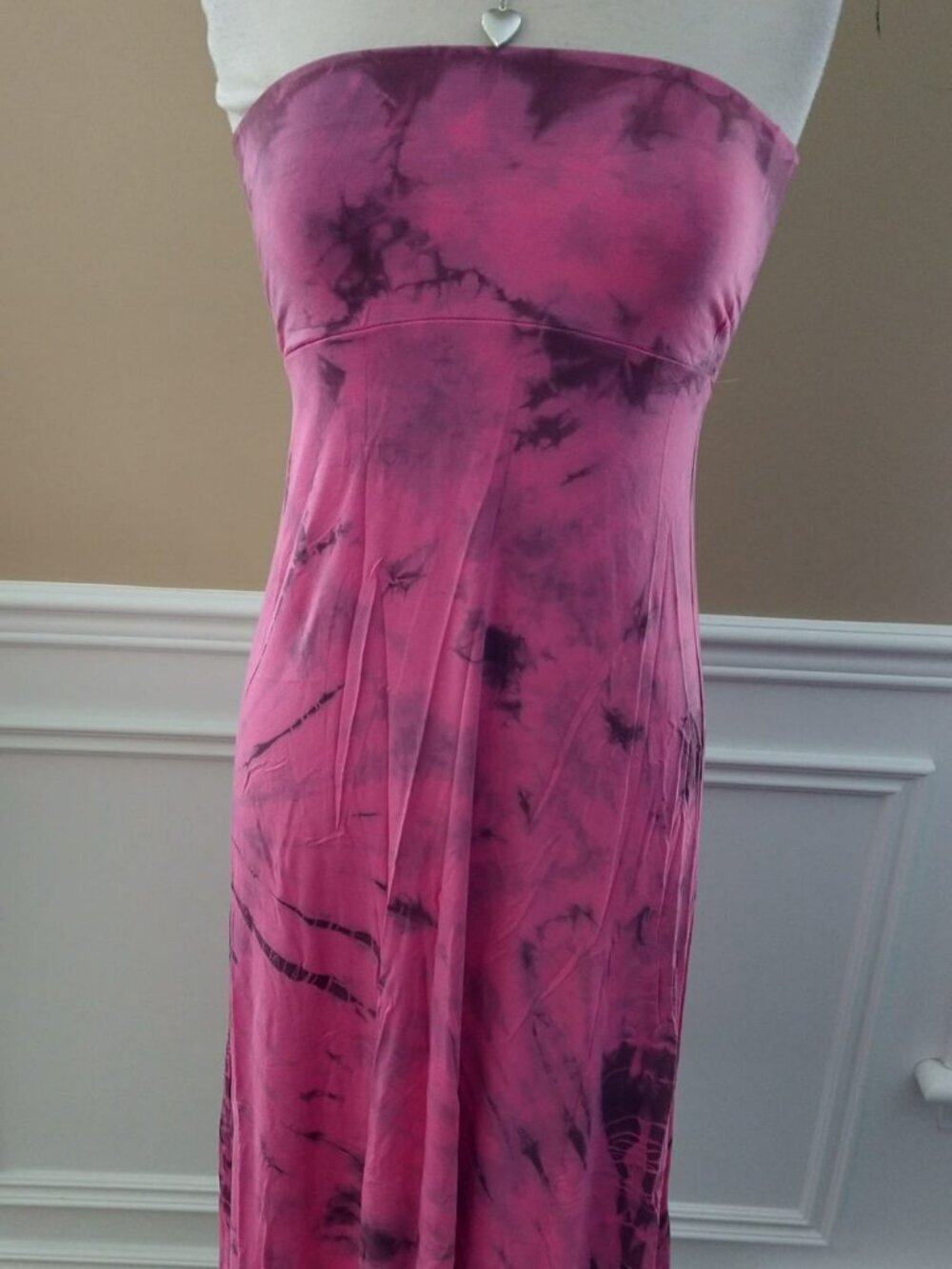 Pink Tie-Dye Skirt or Bandeau Dress In Fuchsia & Purplish Grey Tones (C53) - Picture 2 of 5